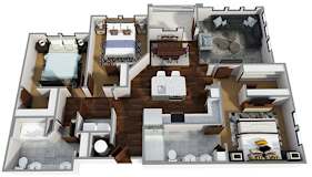 3 Bedrooms and 2 Bathrooms Floor Plans B at Century Town Center, Gainesville, Florida