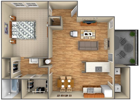 Floor Plan  1-Bedroom floor plan