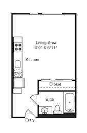 St Luke's Apartments in Seattle, Washington Studio Floor Plan
