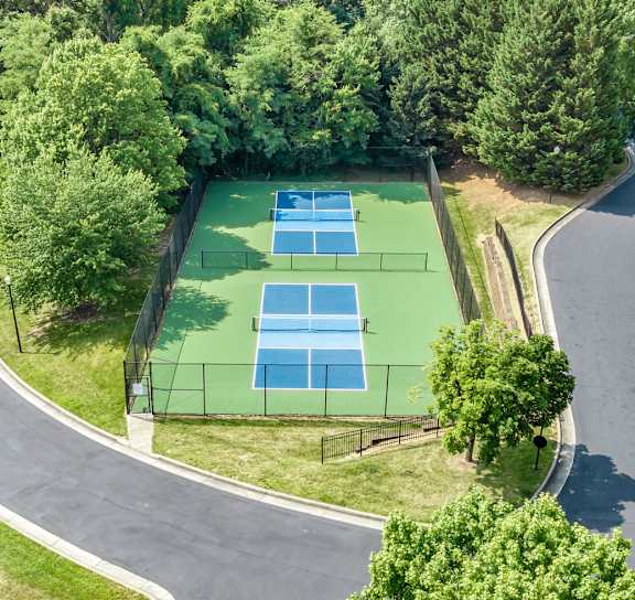 pickleball courts and a road at Sunscape Apartments, Roanoke, VA