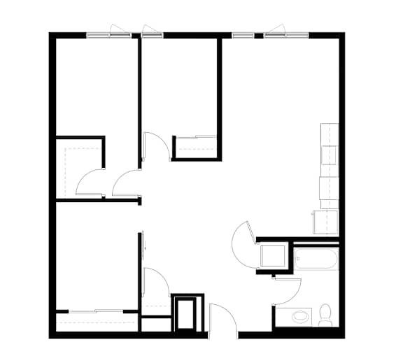 2Bedroom 15 Floor Plan at Victory Northgate Apartments, Washington