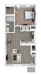 1 Bedroom 1 Bath Floor Plan at Bennett, Greenville, NC