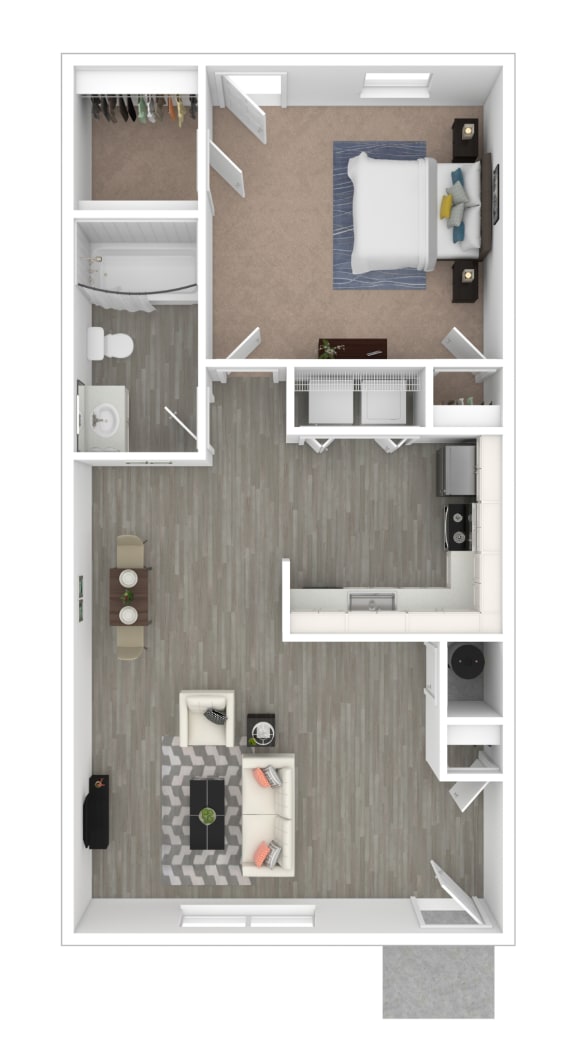 Floor Plan  1 Bedroom 1 Bath Floor Plan at Bennett, Greenville, NC