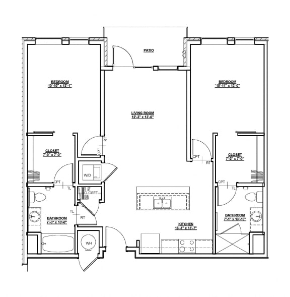 Overland Floor plan Overland Floor plan at Cycle Apartments, Ft. Collins,Colorado