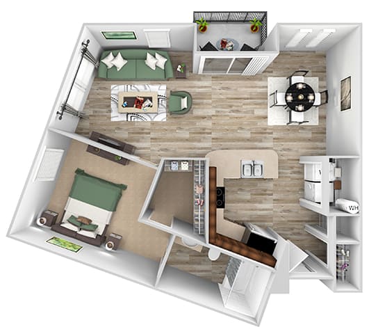 bedroom floor plan an in 1 bed 1 bath