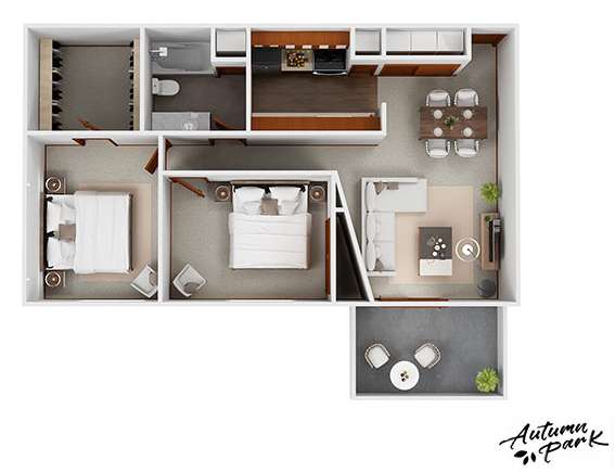 B4 Floor Plan at Autumn Park, Sioux Falls, SD 57106