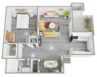 1 Bedroom Floorplan at Homestead Chandler, Arizona, 85225