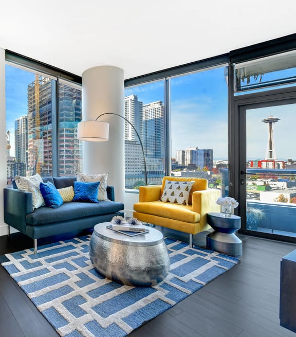 High Ceilings and Floor-To-Ceiling Windows at Cirrus, Seattle, Washington