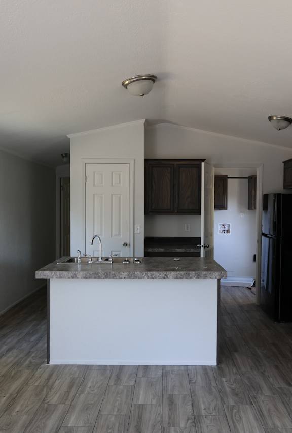 a view of a kitchen from the living room at Pioneer Park, Green River, Wyoming