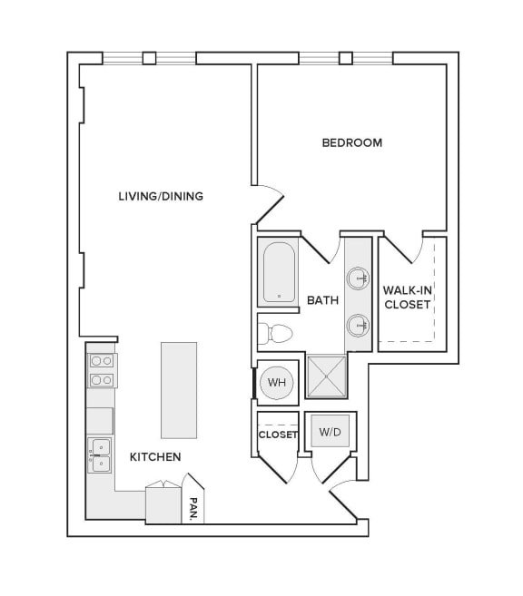 1 bedroom 1 bathroom floorplan