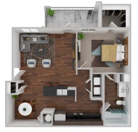 a1 floor plan  1 bedroom  1199 square feet  the residences at at Century HomePlace, Prattville, AL