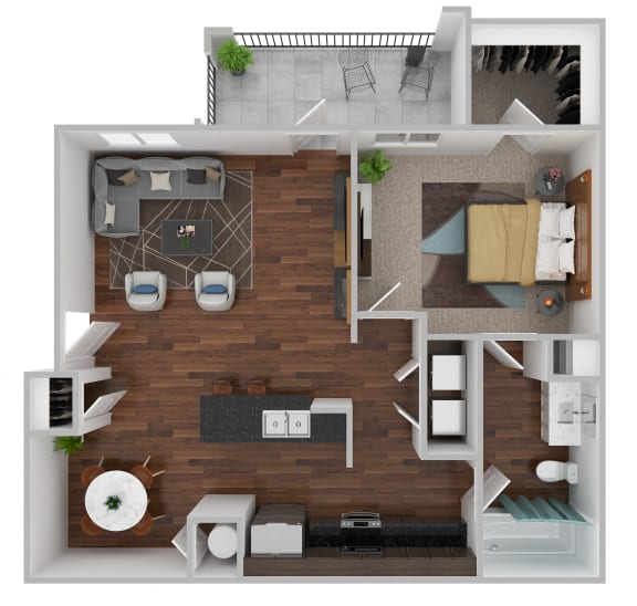 a1 floor plan  1 bedroom  1199 square feet  the residences at at Century HomePlace, Prattville, AL