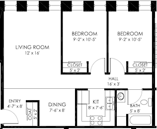  Floor Plan 2 Bedroom