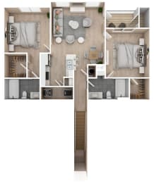 2 bedroom, 2 bathroom apartment at Audubon Park Apartments in Zachary, LA
