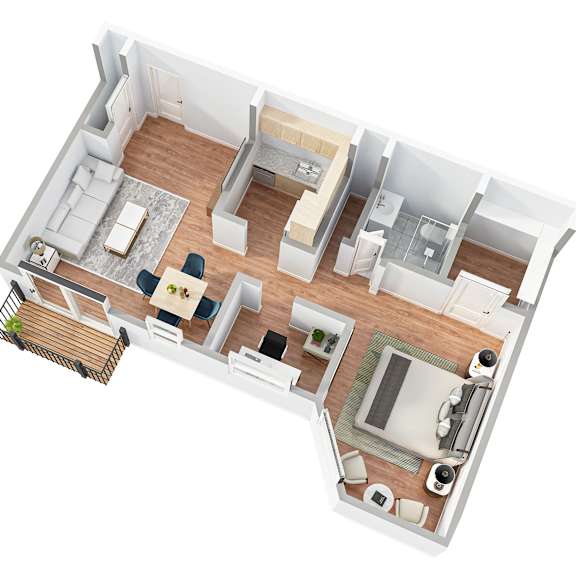 1 bedroom den Floorplan at Kensington House, Kensington, Maryland