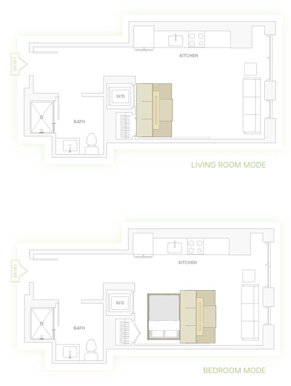 Avenir S6 partial y sunrise smart suite living room and bedroom layout.