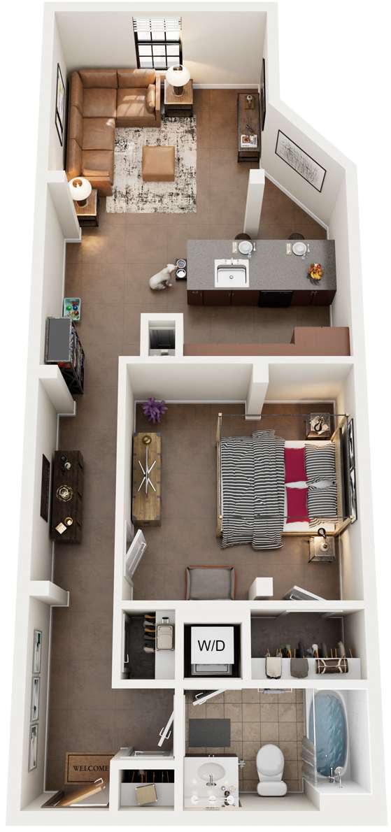 Floor Plan  1 Bed 1 Bath Floor Plan | 849 Sq. Ft. at Mayton Transfer Lofts in Petersburg, Virginia