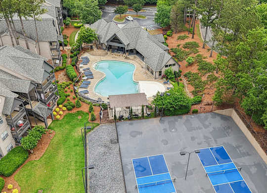 Tennis courts and pool