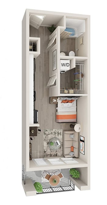 A0 - 2Bed1Bath - 474SF