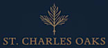 A logo with the text "St. Charles Oaks" and a stylized tree branch.