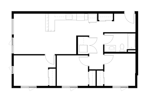 3Bedroom K Floor Plan at Victory Northgate Apartments, Seattle, 98125