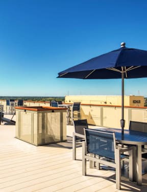 the rooftop terrace at the kimpton brice hotel in philadelphia