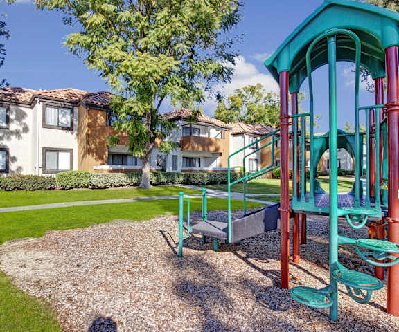 The playground and park at Castlepark Apartments. 