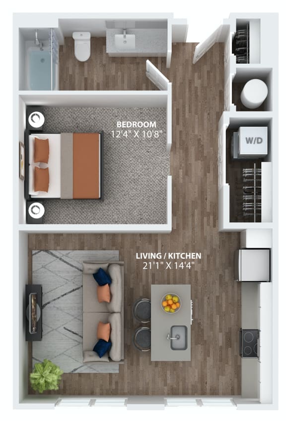 Studio apartment floorplan at The Overlook in Winter Garden, FL
