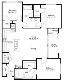 Three Bedroom C1 Floor Plan