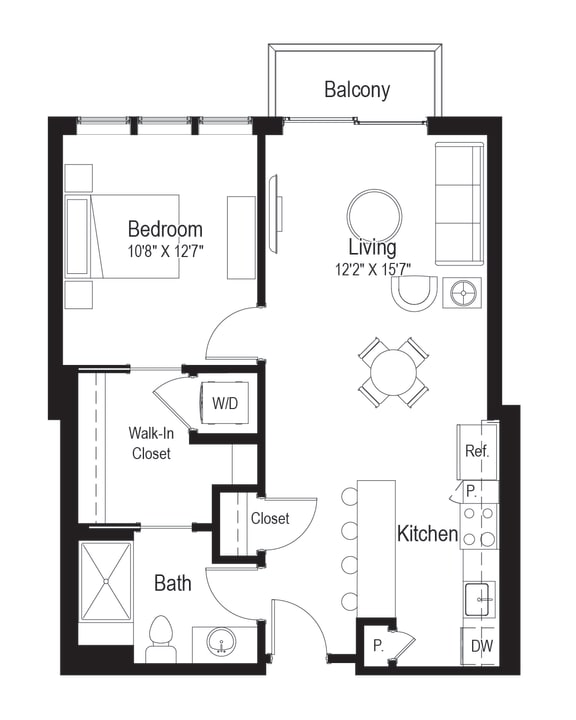 A5B Floor Plan at Rialto, Washington, 20002