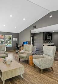 Clubroom With Fireplace at The Maddox Sunnyvale, Sunnyvale California