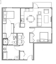Sparc Apartments 2x2 Floor Plan