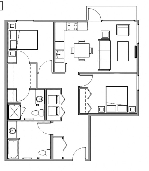 Sparc Apartments 2x2 Floor Plan