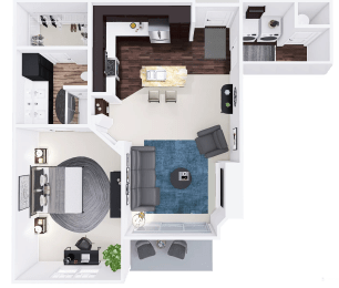  Floor Plan 1 Bed, 1 Bath (I)