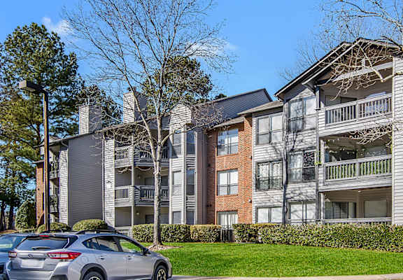 Building Exteriors at Poplar Place Apartments in Carrboro, NC