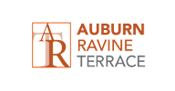 A black background with a white logo and text that reads Auburn Ravine Terrace.