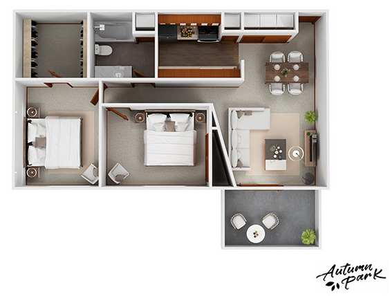 B5 Floor Plan at Autumn Park, Sioux Falls, 57106