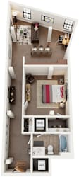 1 Bed 1 Bath Floor Plan | 737 Sq. Ft. at Mayton Transfer Lofts in Petersburg, VA