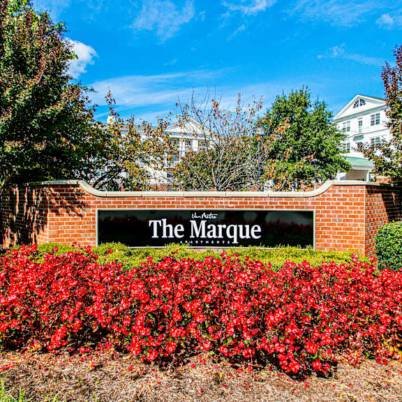 Outdoor property sign at The Marque, Gainesville, 20155