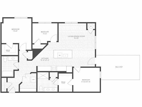Lexington Floor plan  at Keva Flats, Exton, 19341