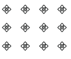 A black and white image of a repeated pattern of a diamond shape.