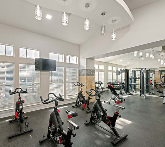  Fitness center at Allure North Dallas Apartments in Dallas Texas