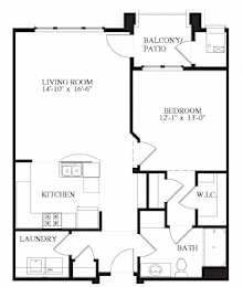  Floor Plan Epoch North - 1 Bed 1Bath (D)