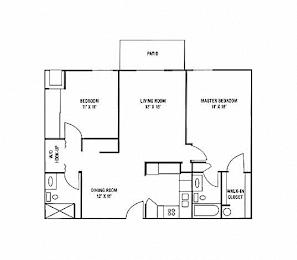 Floor Plan  E1 & E2 - 2 Bedroom, 2 Bath