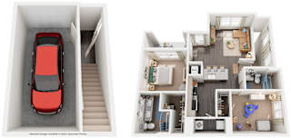 2 Bed 2 Bath Floor Plan | 1,049 Sq. Ft. at Promenade at Newnan Crossing in Newnan, Georgia