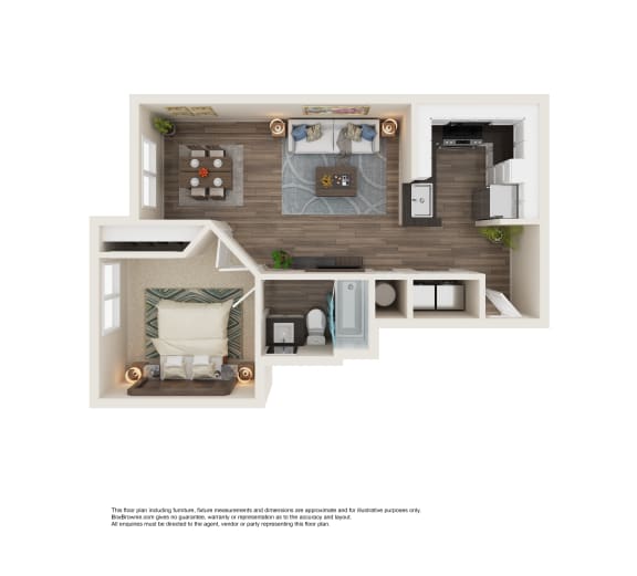 1 Bed 1 Bath Floor Plan | 560 Sq. Ft. at Element Deer Valley in Phoenix, Arizona