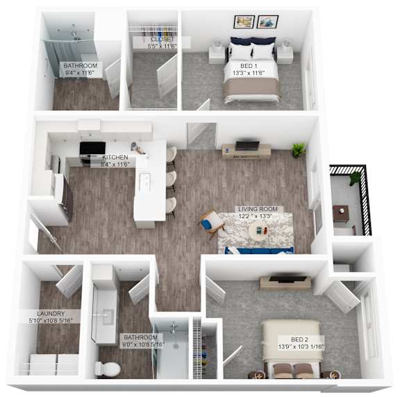 a 1 bedroom unit cat type a floor plan