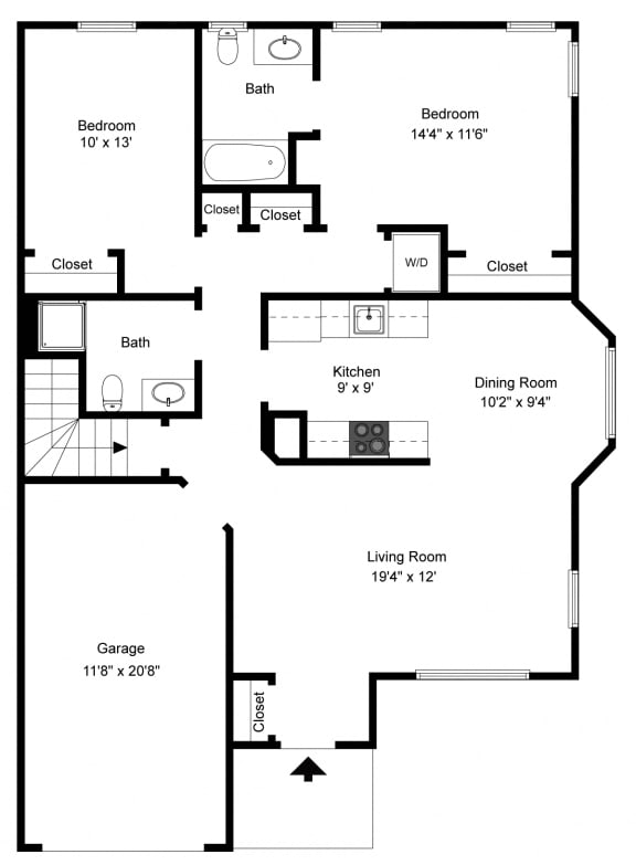 Two Bedroon Ranch at Fetzner Square Apartments & Townhouses, Rochester, NY