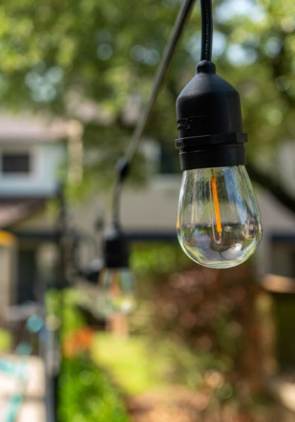 Close up of lights by pool