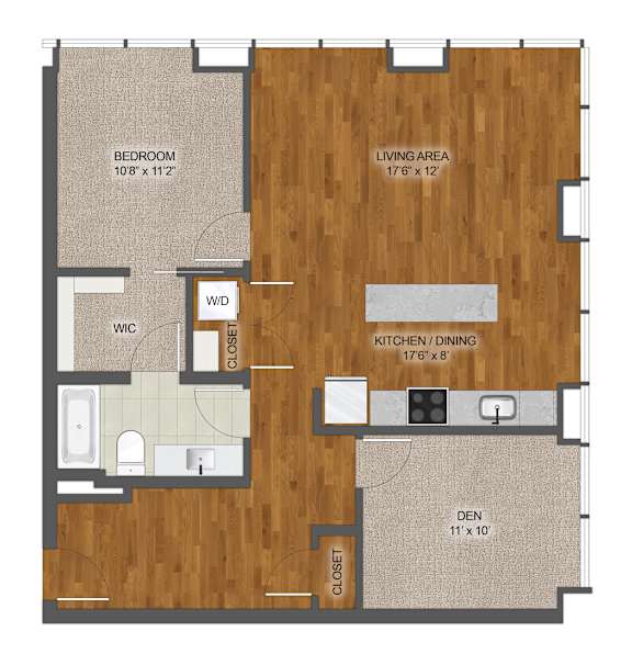 1Bed 1Bath B Floor Plan at Stella St. Paul Apartments, St. Paul, 55102